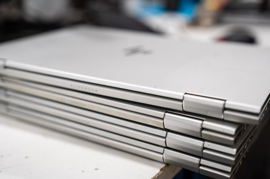 Stack of laptops