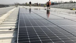 Solar panels on roof